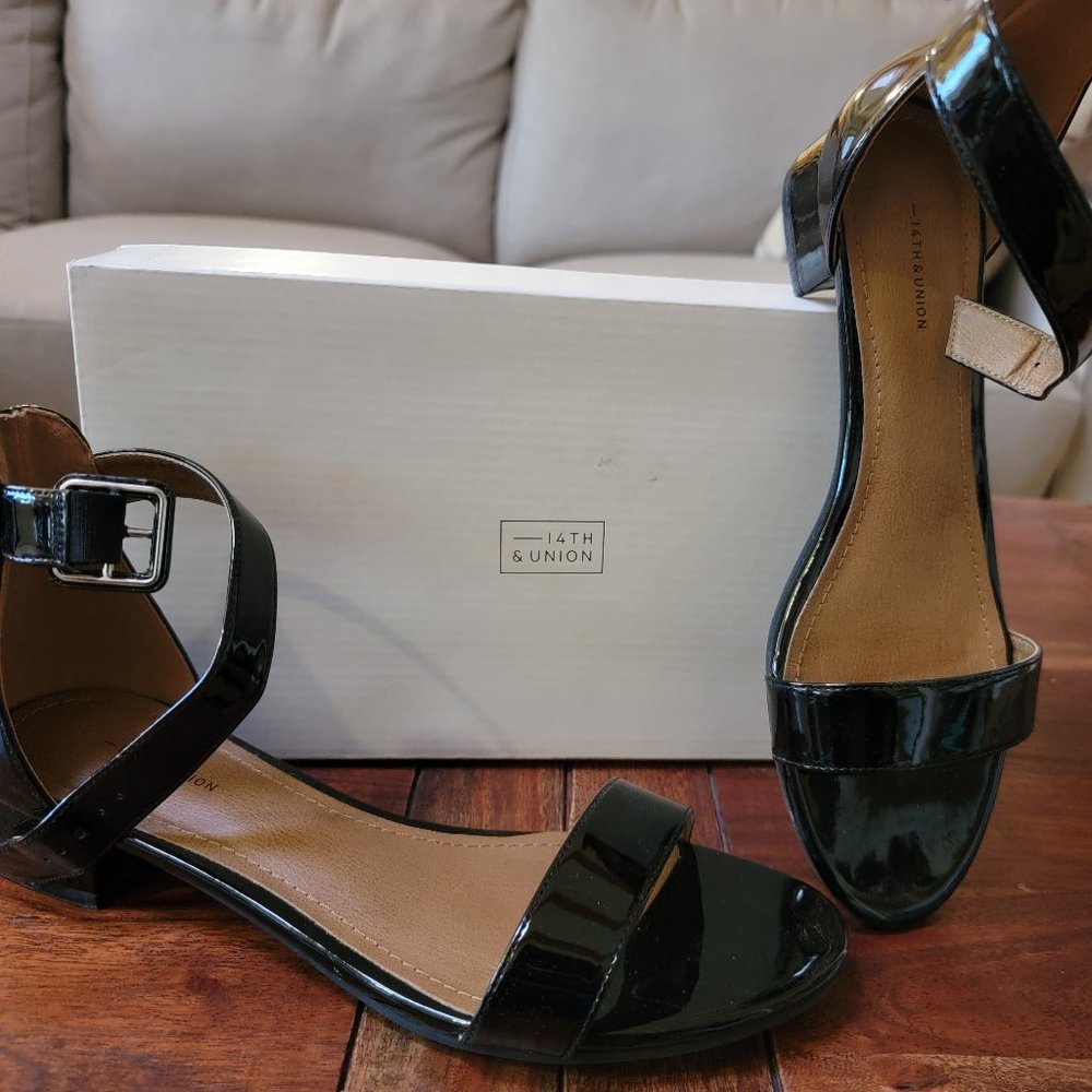 14th and Union Justine-Pu Black Faux Heal Size 7.5